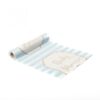 Chemin de table baby shower bleu ciel en lin