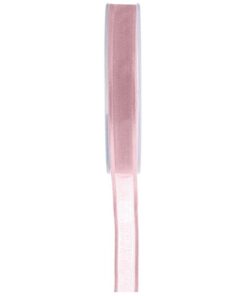 20M Ruban rose organdi bords en satin 6mm