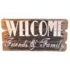 Location grand panneau bois Welcome Friends & Family