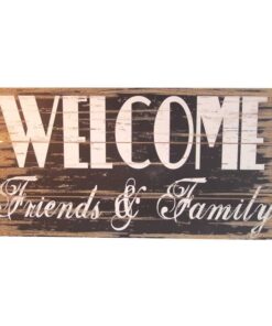Location grand panneau bois Welcome Friends & Family