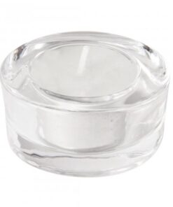 Location photophore rond en verre pour bougie chauffe