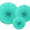 3 rosaces bleu aqua tiffany à suspendre