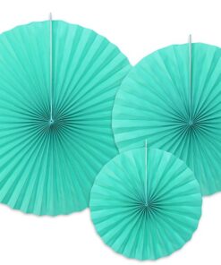 3 rosaces bleu aqua tiffany à suspendre