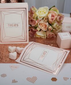 25 sachets à bonbons cadeaux rose gold geo