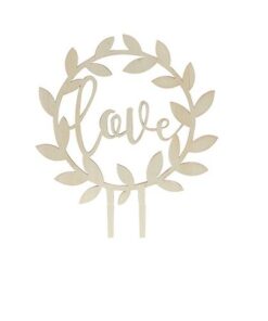 Cake topper couronne en bois "love" mariage