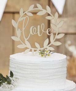 Cake topper couronne en bois 