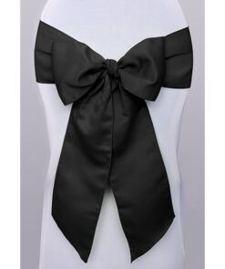 Location noeuds de chaise NOIR tissu satin