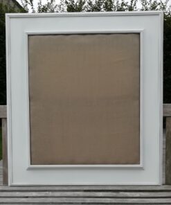 Location grand cadre blanc et tissu lin naturel