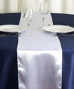 Tissu satin BLANC 36cm 9M chemin de table