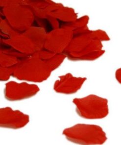 500 pétales de rose en tissu rouge