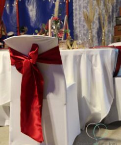 Location noeud de chaise rouge en satin