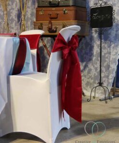 Location noeud de chaise rouge en satin