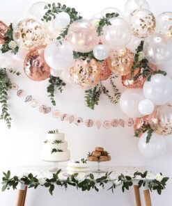 Guirlande de fleurs rose gold cuivré 3M