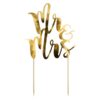 Cake topper gâteau mariage Mr Mrs papier doré gold