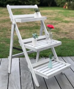 Location étagère à 3 niveaux échelle bois présentoir H90cm