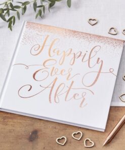 Livre d'or Happily Ever After or rose et blanc