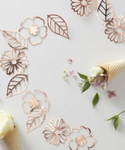 Guirlande de fleurs rose gold cuivré 3M