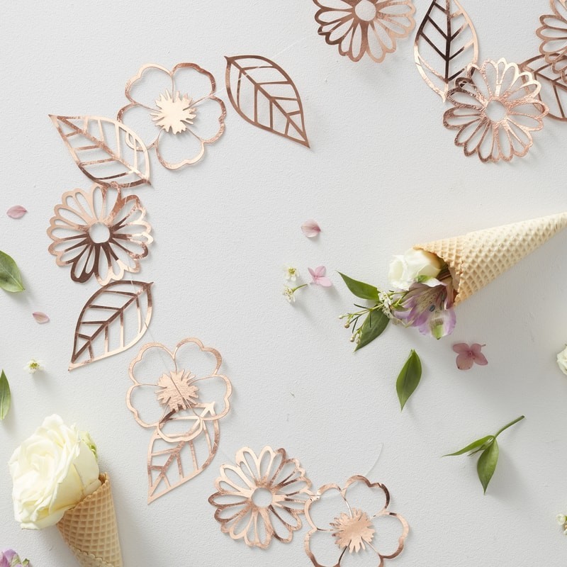 Guirlande de fleurs rose gold cuivré 3M Guirlande de fleurs rose gold cuivré 3M