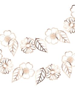 Guirlande de fleurs rose gold cuivré 3M