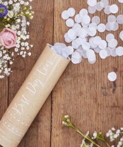 Mini canon kraft a confettis blanc best day ever
