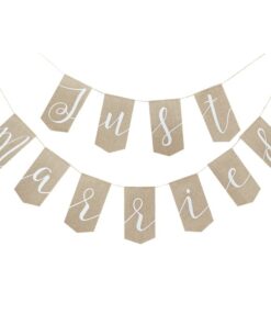 guirlande Just Married toile de jute champêtre 1M70