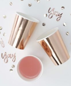 8 Gobelets rose gold métallisé