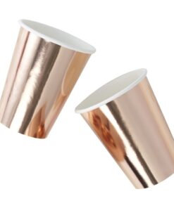 8 Gobelets rose gold métallisé
