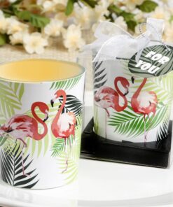 Bougeoir photophore tropical flamant rose flamingo