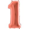 Ballon geant mylar rose gold chiffre 1 premier anniversaire