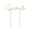 Cake topper Amour en papier doré 22,5cm