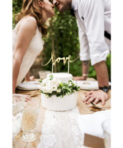 Cake topper Love papier doré gold 17cm