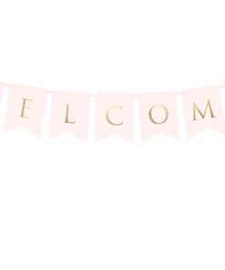 Guirlande "Welcome" bienvenue rose et gold 95cm