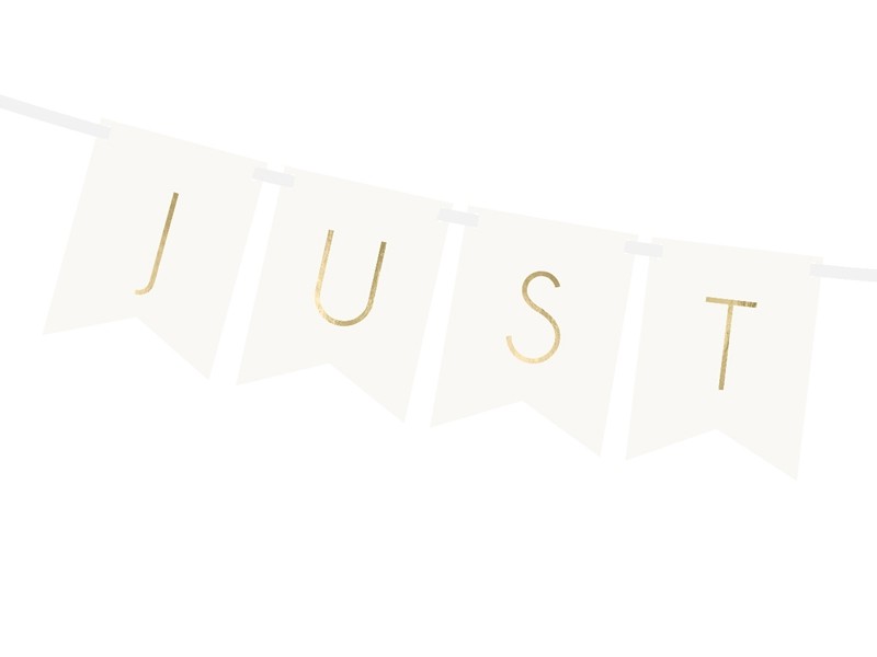 Guirlande "Just Married" blanc et gold 155cm Guirlande "Just Married" blanc et gold 155cm