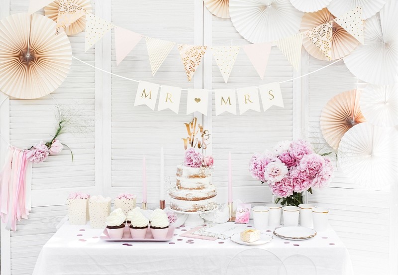 Guirlande mariage "Mr & Mrs" blanc et gold 85cm Guirlande mariage "Mr & Mrs" blanc et gold 85cm