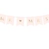 Guirlande mariage "Mr Mrs" rose pastel et gold 85cm