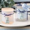 Bougeoir photophore baby shower ourson bleu marin