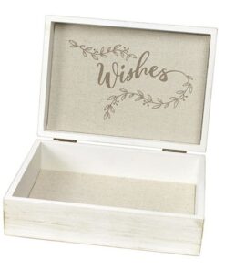 Mariage boîte à voeux en bois Wishes box tissu lin
