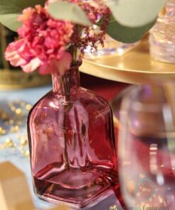 LOCATION vase bouteille solifleur rose violine H13,5cm