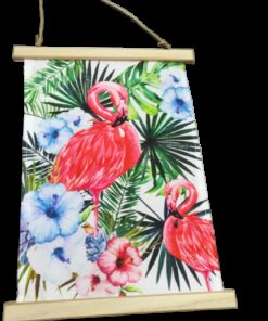 location fanion suspension flamant rose tropical flamingo