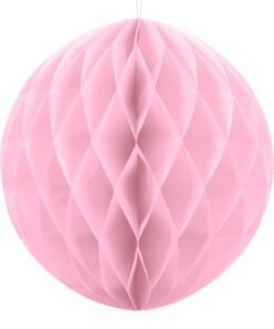 La Boule Alvéolée en papier ROSE clair 40cm