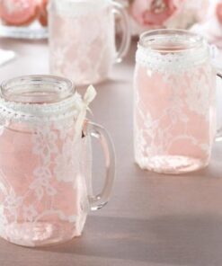 Location bocal vase mason jar avec habillage dentelle