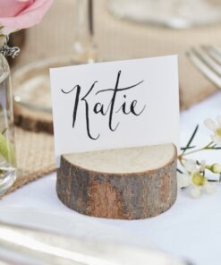 5 marque place rondin bois naturel 6cm x 5cm