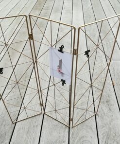 LOCATION pele mele geometrique doré cuivré porte photo numéro table mariage