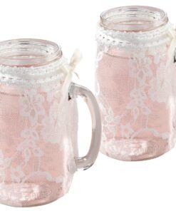 Location bocal vase mason jar avec habillage dentelle