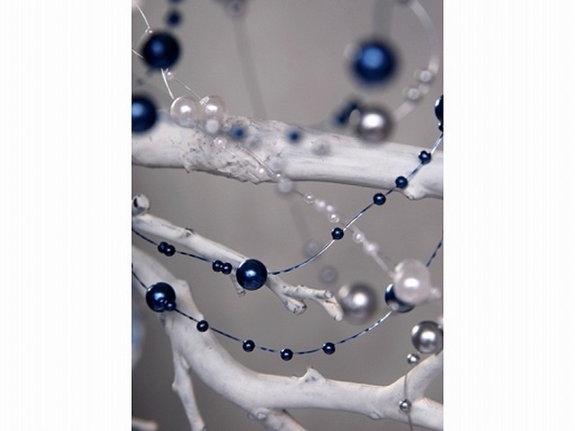 5 guirlandes de perles bleu marine 1M30 5 guirlandes de perles bleu marine 1M30