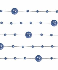 5 guirlandes de perles bleu marine 1M30