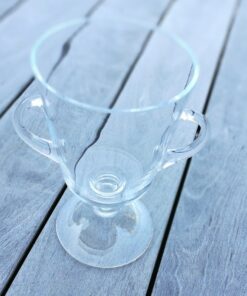 LOCATION vase sur pied type Medicis verre transparent