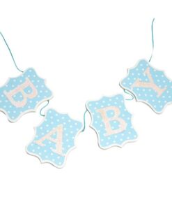 LOCATION guirlande baby bleu à pois en bois
