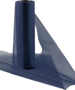 Chemin de table organza bleu marine 29cm x 25M