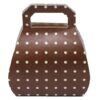10 Boîte à dragées sac à main brun à pois